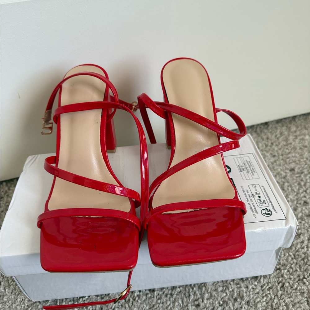 Elegant Red Strappy Heels